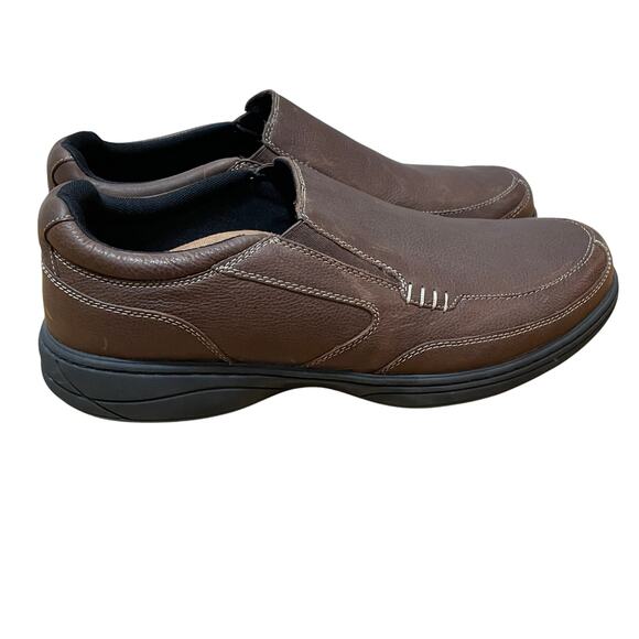 Abeo Brown Leather Slip On Loafer Suregrip Slip Resistant Soles Comfort Men's 13 - Picture 3 of 10